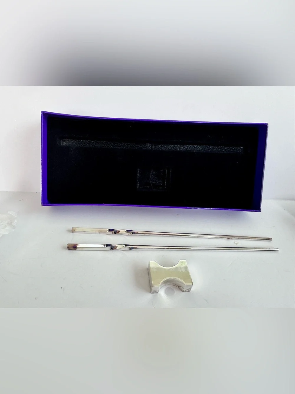 Shanghai Tang Silver Plated Chopsticks & Rest Set in Original Presentation Box